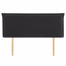 Tête de lit ISANDRE 140 rembourrée En tissu polyester pour lit 140 cm Sur pieds en bois Noir