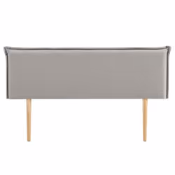 Tête de lit VINCEL 160 rembourrée En tissu polyester pour lit 160 cm Sur pieds en bois Gris