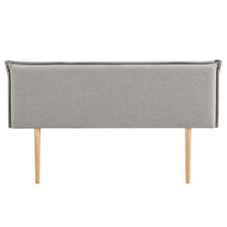 Tête de lit VINCEL 160 rembourrée En tissu polyester pour lit 160 cm Sur pieds en bois Gris