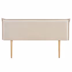 Tête de lit VINCEL 160 rembourrée En tissu polyester pour lit 160 cm Sur pieds en bois Écru