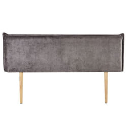 Tête de lit OVIO 160 rembourrée En tissu polyester pour lit 160 cm Sur pieds en bois Gris