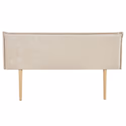 Tête de lit OVIO 160 rembourrée En tissu polyester pour lit 160 cm Sur pieds en bois Blanc crème