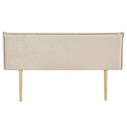 Tête de lit OVIO 160 rembourrée En tissu polyester pour lit 160 cm Sur pieds en bois Blanc crème