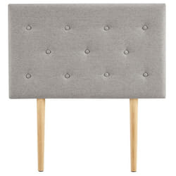 Tête de lit MAVELI 90 capitonnée En tissu rembourré Pieds en bois Design élégant Pour lits 90 cm Gris