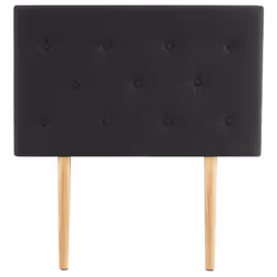 Tête de lit MAVELI 90 capitonnée En tissu rembourré Pieds en bois Design élégant Pour lits 90 cm Noir