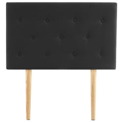 Tête de lit MAVELI 90 capitonnée En tissu rembourré Pieds en bois Design élégant Pour lits 90 cm Noir