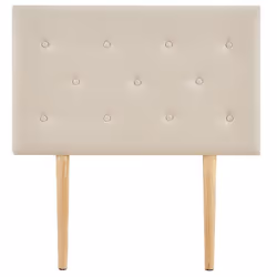 Tête de lit MAVELI 90 capitonnée En tissu rembourré Pieds en bois Design élégant Pour lits 90 cm Écru