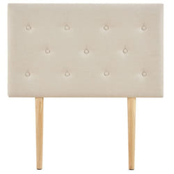 Tête de lit MAVELI 90 capitonnée En tissu rembourré Pieds en bois Design élégant Pour lits 90 cm Écru