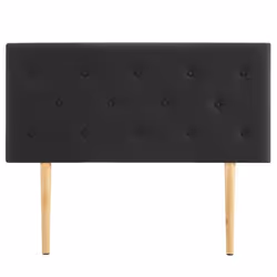 Tête de lit GAREK 120 capitonnée En tissu rembourré Pieds en bois Design élégant Pour lits 120 cm Noir