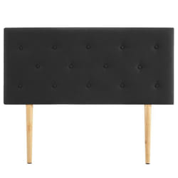 Tête de lit GAREK 120 capitonnée En tissu rembourré Pieds en bois Design élégant Pour lits 120 cm Noir