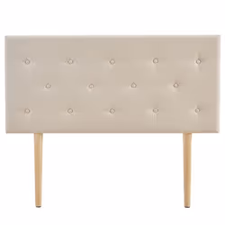 Tête de lit GAREK 120 capitonnée En tissu rembourré Pieds en bois Design élégant Pour lits 120 cm Écru
