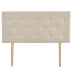 Tête de lit GAREK 120 capitonnée En tissu rembourré Pieds en bois Design élégant Pour lits 120 cm Écru
