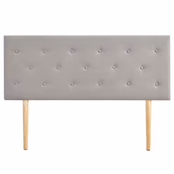 Tête de lit BLOMIN 140 capitonnée En tissu rembourré Pieds en bois Design élégant Pour lits 140 cm Gris