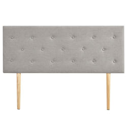 Tête de lit BLOMIN 140 capitonnée En tissu rembourré Pieds en bois Design élégant Pour lits 140 cm Gris