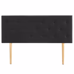 Tête de lit BLOMIN 140 capitonnée En tissu rembourré Pieds en bois Design élégant Pour lits 140 cm Noir