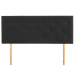 Tête de lit BLOMIN 140 capitonnée En tissu rembourré Pieds en bois Design élégant Pour lits 140 cm Noir
