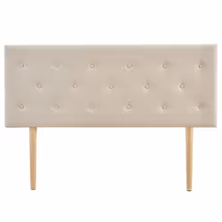 Tête de lit BLOMIN 140 capitonnée En tissu rembourré Pieds en bois Design élégant Pour lits 140 cm Écru