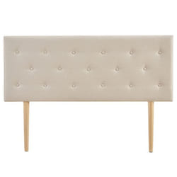 Tête de lit BLOMIN 140 capitonnée En tissu rembourré Pieds en bois Design élégant Pour lits 140 cm Écru