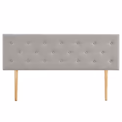 Tête de lit LULINE 160 capitonnée En tissu rembourré Pieds en bois Design élégant Pour lits 160 cm Gris
