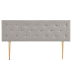 Tête de lit LULINE 160 capitonnée En tissu rembourré Pieds en bois Design élégant Pour lits 160 cm Gris