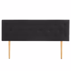Tête de lit LULINE 160 capitonnée En tissu rembourré Pieds en bois Design élégant Pour lits 160 cm Noir