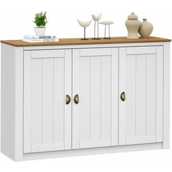 Buffet salle à manger bolton l 130 cm en bois - Blanc et brun