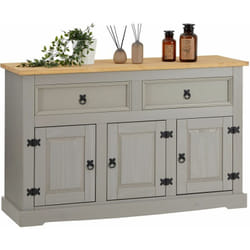 Buffet salle à manger tequila l 133 cm en bois massif - Gris
