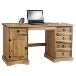 Bureau multi rangements TEQUILA style mexicain en pin massif à la finition cirée