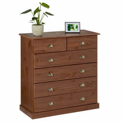Idimex - Commode chambre paris l 91 cm en bois massif - Brun foncé