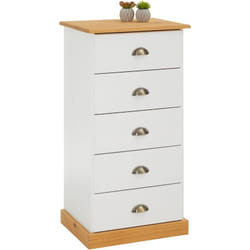Idimex - Chiffonnier paris l 48 cm en pin massif - Blanc et brun