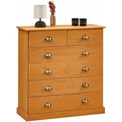 Idimex - Commode chambre paris l 91 cm en bois massif - Brun
