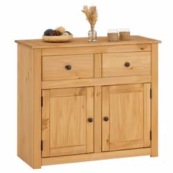 Buffet salle à manger CANCUN L 93 cm en bois massif finition laquée avec 2 portes et 2 tiroirs