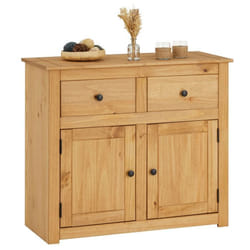 Buffet salle à manger CANCUN L 93 cm en bois massif finition laquée avec 2 portes et 2 tiroirs