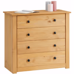 Description générale La commode Cancun est idéale pour optimiser le rangement dans votre chambre, entrée ou salon. Ses 4 gran ...