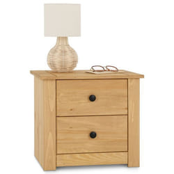 Table de chevet CANCUN H 41 cm en bois massif finition laquée avec 2 tiroirs table de nuit meuble de rangement