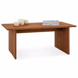 Table basse SALTO rectangulaire pour salon en bois massif brun foncé 110x45 cm élégante et minimaliste pieds en bois