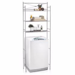 Etagère de salle de bain MARSA meuble de rangement au-dessus des toilettes wc ou lave-linge avec 3 tablettes en métal laqué g ...