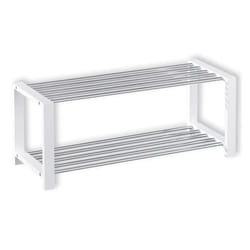Etagère à chaussures ARINA 2 tablettes blanc