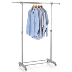 Idimex - Portant à vêtements sala, en métal chromé et gris