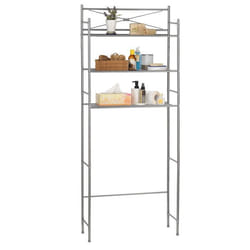 Etagère de salle de bain MARSA meuble de rangement au-dessus des toilettes wc ou lave-linge avec 3 tablettes en métal gris foncé