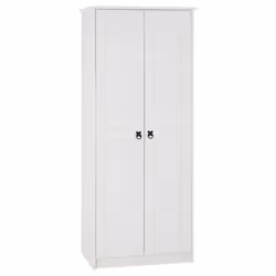 Armoire RESIDENCIA en pin lasuré blanc penderie pour vêtements style mexicain avec 2 portes