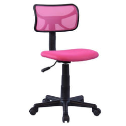 Chaise de bureau pour enfant MILAN fauteuil pivotant et ergonomique siège à roulettes avec hauteur réglable mesh rose