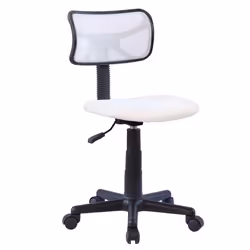 Chaise de bureau pour enfant MILAN fauteuil pivotant et ergonomique siège à roulettes avec hauteur réglable mesh blanc