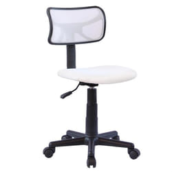 Chaise de bureau pour enfant MILAN fauteuil pivotant et ergonomique siège à roulettes avec hauteur réglable mesh blanc