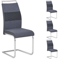 Lot de 4 chaises erza, en tissu gris foncé