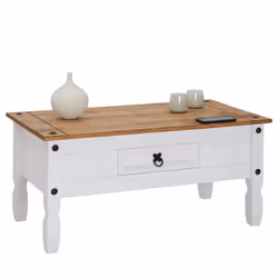 Description générale La table basse en pin CAMPO apportera une touche chaleureuse et rustique à votre salon grâce à son desig ...