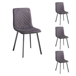 Lot de 4 chaises TREVISO avec revêtement en tissu et structure en métal noir chaise de salle à manger coloris gris