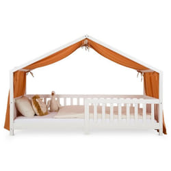 Rrideau de lit LIAN en mousseline 100% coton 125 x 310 cm Pour lits cabanes enfants Tissu léger et doux Cuivré
