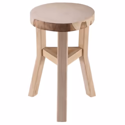 Tabouret en bois ZAHORA petit tabouret rond de décoration coloris naturel