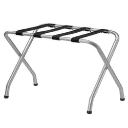 Porte-valise LUGGAGE en métal gris support-bagages accessoire de chambre hôtel pour sac de voyage et valise support valise
